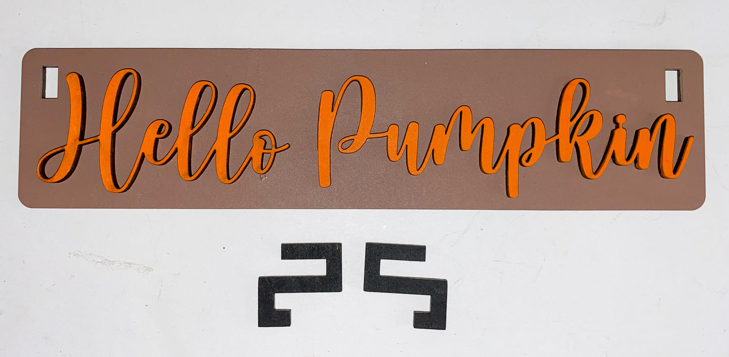 Interchangeable Shelf Sitter Wagon/Crate - Farm Decor - Hello Pumpkin