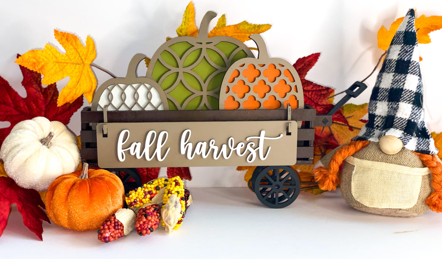 Interchangeable Shelf Sitter Wagon/Crate - Farm Decor - Fall Harvest