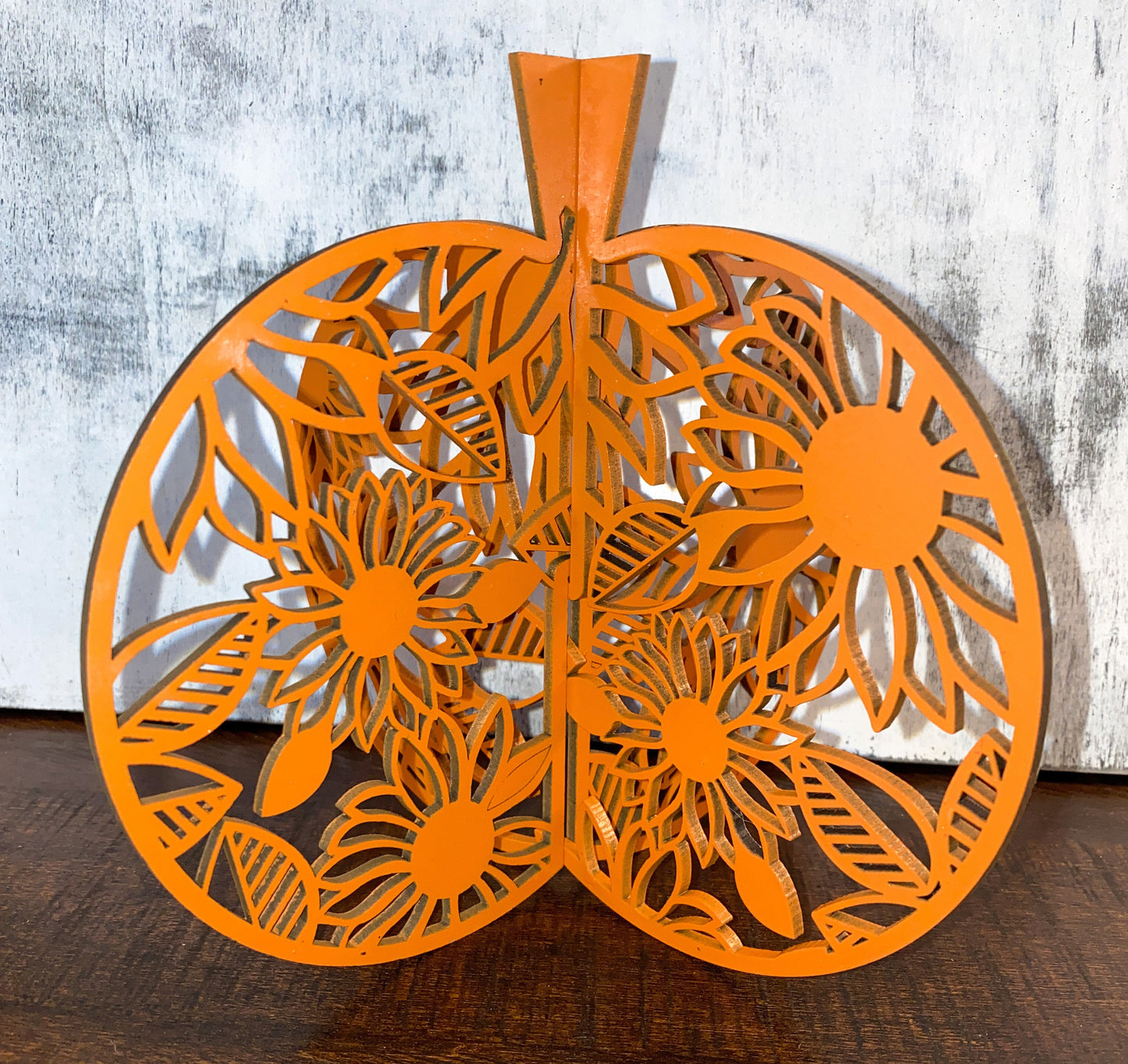 3D Wooden Fall Pumpkins