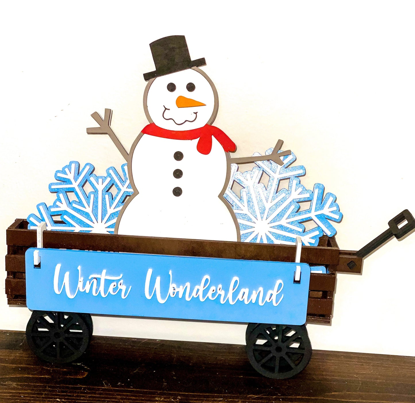 Interchangeable Wagon Shelf Sitter - Winter Wonderland