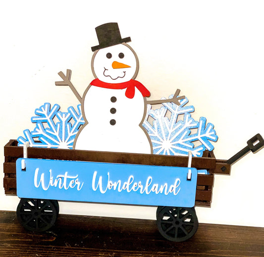 Interchangeable Wagon Shelf Sitter - Winter Wonderland