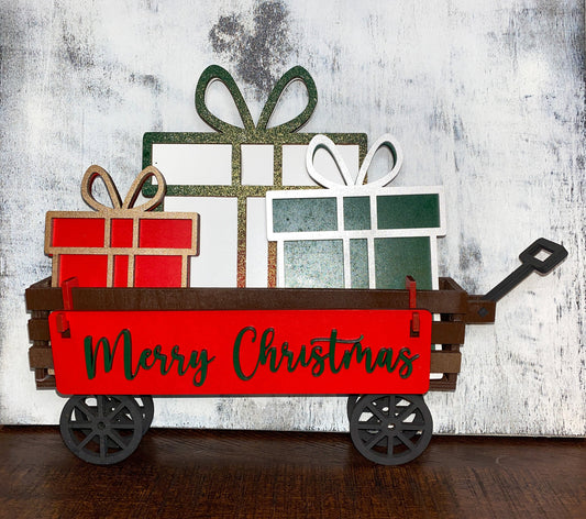 Interchangeable Wagon Shelf Sitter - Merry Christmas