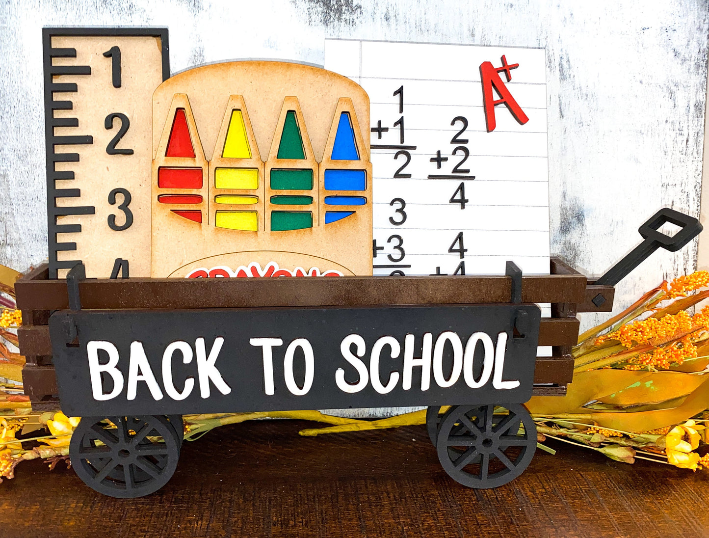 Interchangeable Wagon/Crate Shelf Sitter - Back to School