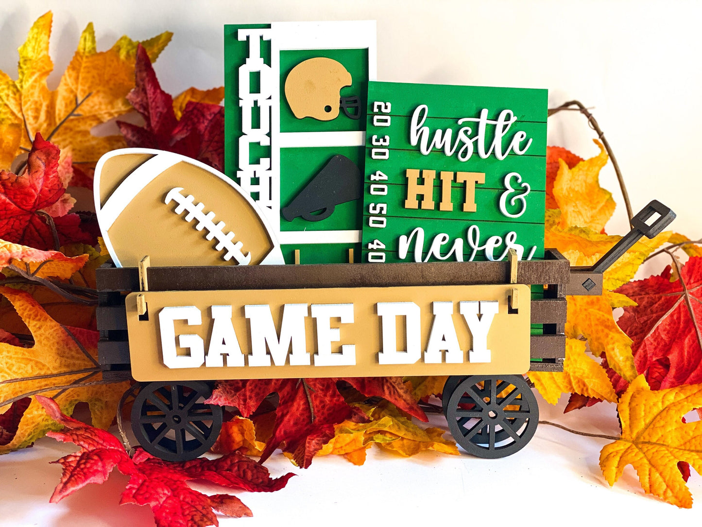 Interchangeable Wagon/Crate Shelf Sitter - Game Day - Football