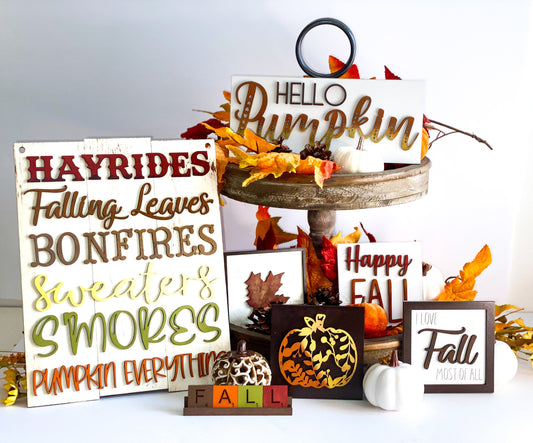 Fall Tier Tray Sign Bundle