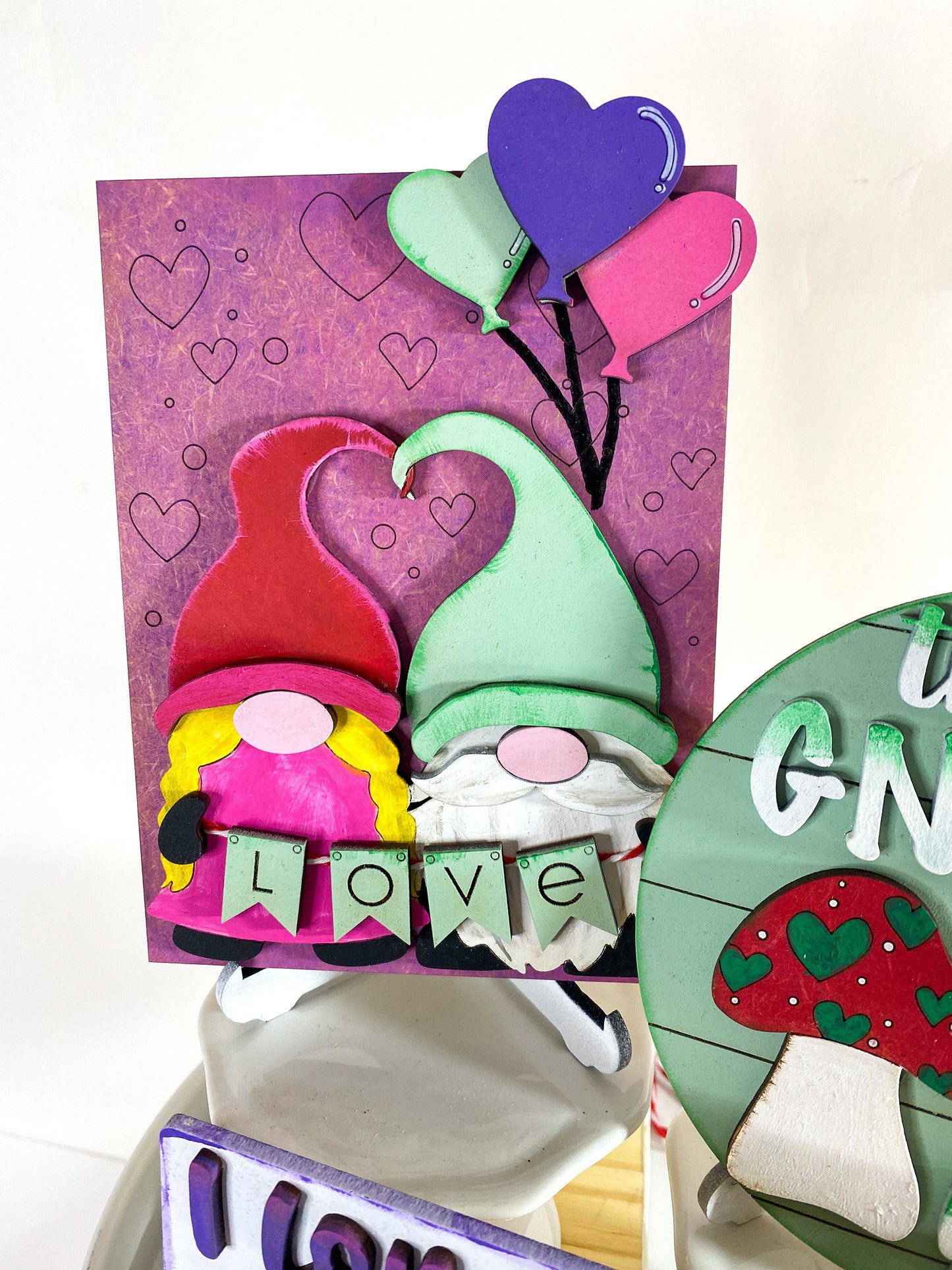 Gnome Valentine Tier Tray Set