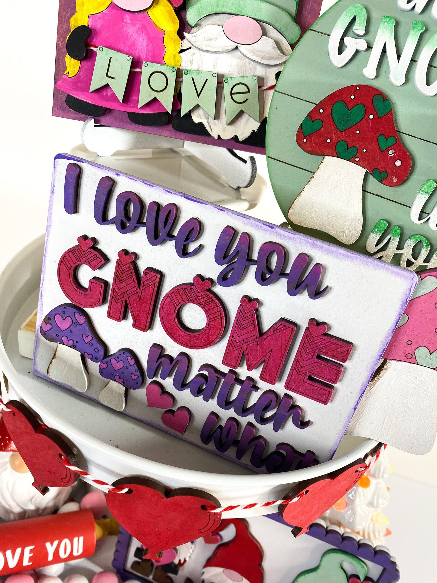 Gnome Valentine Tier Tray Set