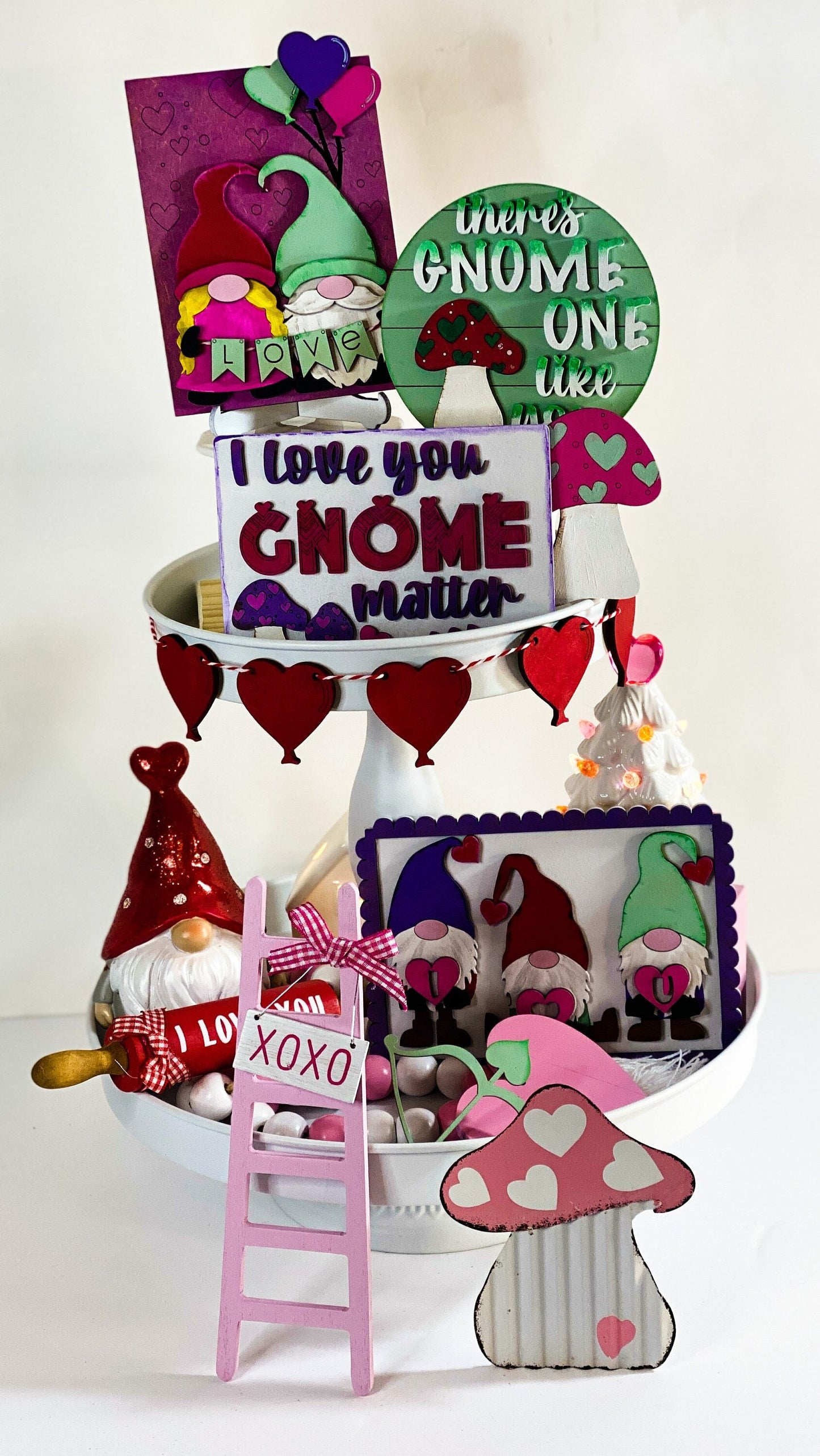 Gnome Valentine Tier Tray Set